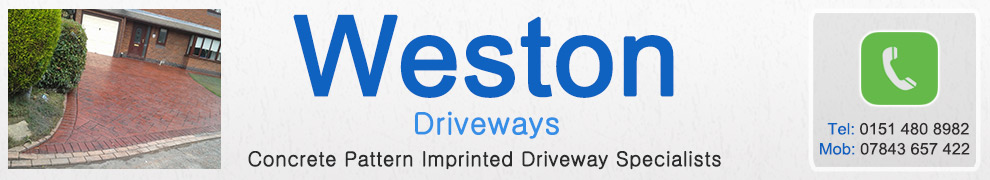 Weston Driveways, Huyton, Liverpool, Concrete Imprinting specialist, Prescot, Kirkby, Concrete Pattern Imprinted Driveways, Fazakerley, Allerton, Re-furbishments, Childwall, Colour Re-spray, Artificial Grass, Turf